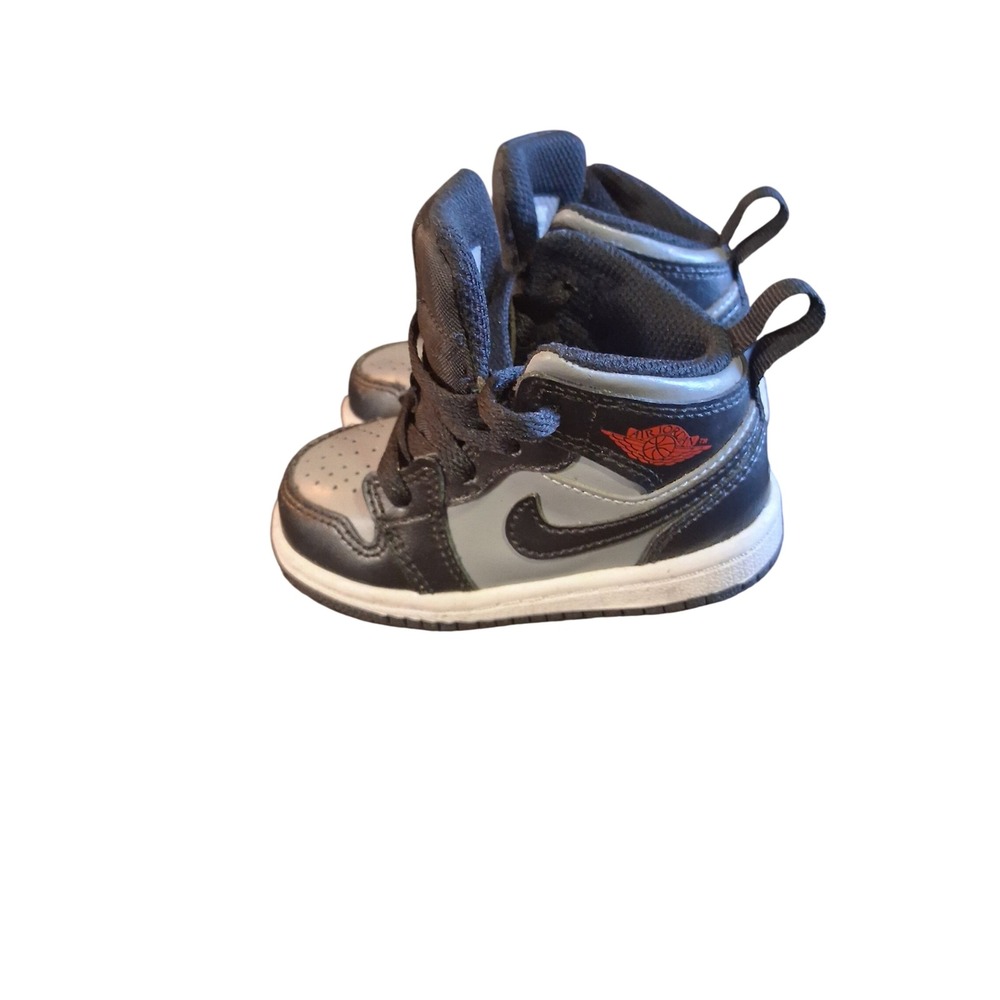 Jordan 1 Mid Shadow Black Grey White Toddler Sneakers 640735-096 Size 5C